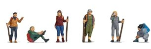 NOCH® Pilger, Figuren-Set für Modellbahn, 6-teilig H0 handkoloriert zum Geschenke dekorieren zum Basteln und DIY