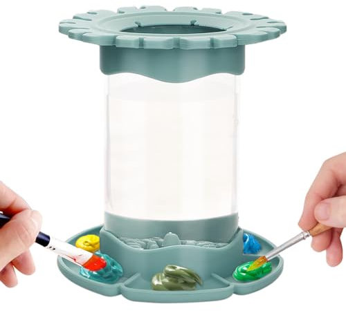 Gobelet de rinçage complet pour pinceaux | Art, Studio, support de pinceaux et système de nettoyage en silicone pour acrylique, aquarelle, peintures à base d'eau, tasse de nettoyage de pinceaux avec