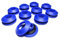 Lot de 10/50 œillets ronds en plastique pour bâches de protection solaire de piscines (10 pièces, bleu)