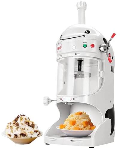Commercial Ice Shaver Crusher Machine, 300W Automatic Snow Cone Maker Ice Shaving Machine with Dust Cover, 90 Kg/h Cutting Thickness Adjustable, for Home Kitchen Cafe Restaurant