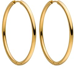 PURELEI® Echo Ohrringe, (Gold, Silber, Rosegold), Wasserfeste Ohrringe für Damen, Creolen aus Edelstahl, Geschenk für Frauen, 40mm Durchmesser (Gold)