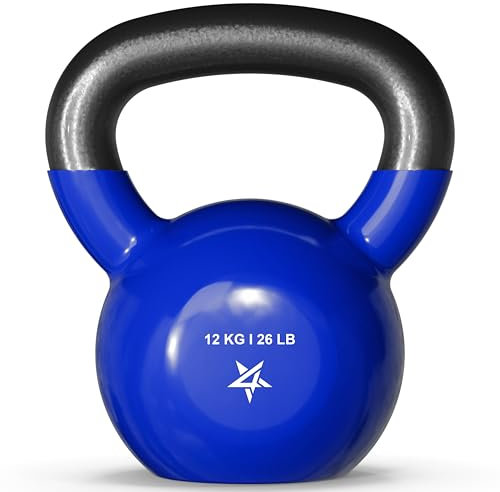 Yes4All 4-20kg Kettlebells Vinyl Coated Cast Iron for Dumbbell Weights Exercises, Gym, Fitness, Full Body Workout Equipment Push up, Grip and Strength Training
