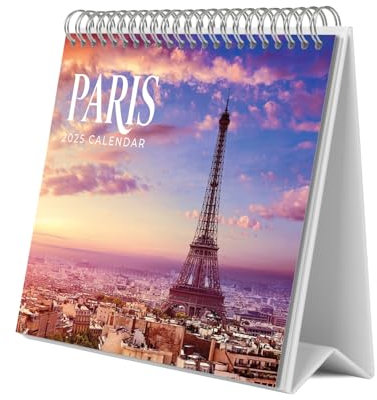 Grupo Erik Kalender 2025 Tischkalender Paris Kalender 2025 Familienplaner Tischkalender 2025 zum Aufstellen 20 x 17 cm Jahreskalender 2025, Orange