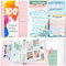 TAOPE A5 Binder mit Budget Planner Zubehör, A5 Ringbuch Kunstleder, Ringbuch Nachfüllbar mit klaren Umschlägen Taschen, 100 Envelope Saving Challenge Einsätze, Rosa Budget Binder Für Schule