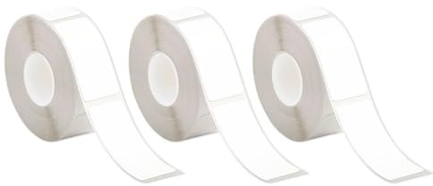 3 Rollen Klebeband für Etiketten, 12 mm × 40 mmSelbstklebend Label, Thermoetiketten Klebeband für Etikettendrucker Drucken Sie Barcode, Name, Datum usw, 160 Etiketten/Rolle