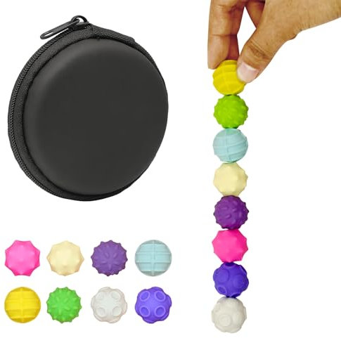 RPEIXYA Magnetkugeln Set mit Silikonhülle, 8 Stück à 0.7 Zoll Magnetische Kugeln für Erwachsene, Zappelspielzeug für den Schreibtisch zum Abbau von Stress/Angst im Büro (8PCS-Small)