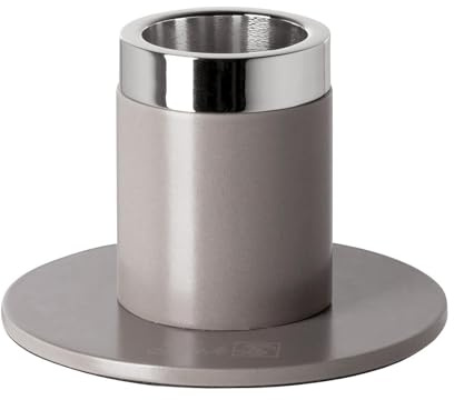 Fink Enno, Leuchter, Aluminium, Eisen, pulverbeschichtet, Stahl, vernickelt, glatt, Hellbraun, silberfarben, L. 8 cm, B. 8 cm, H. 5 cm, D.