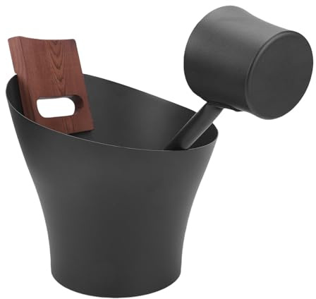 Denash 5L Aluminium -Sauna -Eimer, Dampfgenerator Kelle für Spa, Sauna -Dusche. Leichter, Stabiler, Erweiterter Holzgriff, Ideal für zu Hause, Hotel