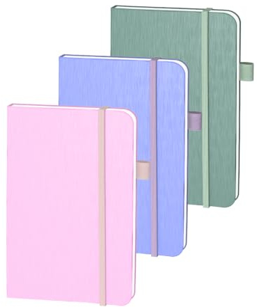 ONAVIA A6 Hardcover Liniertes Taschen-Notizbuch 3er Pack, 80 Blatt | 160 Seiten, 8,9 × 14,5 cm, Hardcover, Liniert, Notizbuch für Büro, Meetings und tägliche Planung
