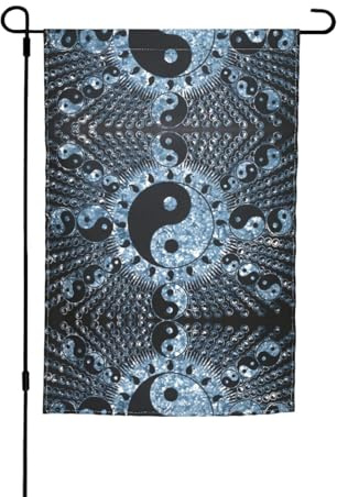 Gartenflaggen mit Ying-Yang-Diagramm, 30,5 x 45,7 cm, doppelseitig, für Zuhause, Outdoor, saisonale Dekoration, Urlaub, alle Jahreszeiten