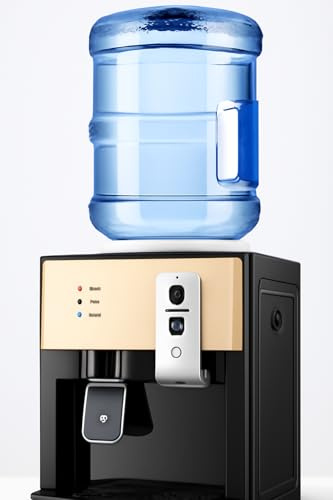 Compact Hot & Cold Water Dispenser, Reliable Countertop Water Cooler for Home or Office, Easy Setup, 18.9L Bottle Compatible, Stylish Champagne-Gold Design
