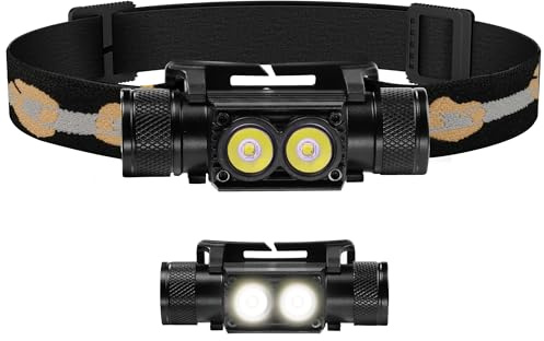Sofirn H25S 1200LM Stirnlampe LED Wiederaufladbar USB-C, Superhelle Kopflampe Stirnlampe mit 5 Modi, Leicht & IPX6 Wasserdicht für Arbeit, Wandern, Outdoor