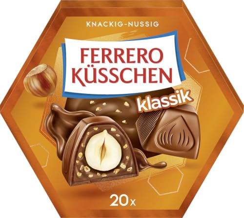 Ferrero Küsschen Klassik – Knackig geröstete Haselnuss umhüllt von feiner Schokolade – 1 Packung à 20 Einzelpralinen (Packung mit 3)