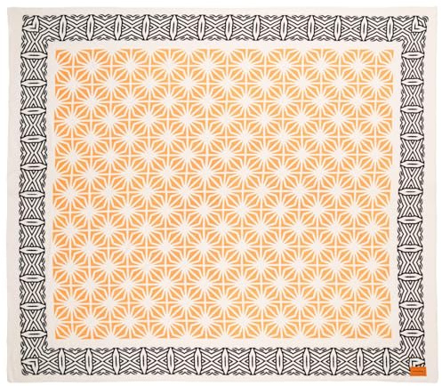 MOMOMUS Vielseitiges Tuch 210x230cm, Stranddecke sandfrei, Gelb und Schwarz | Strandtuch XXL: knapp 5 m² zwischen dir und dem Sand, dünn und leicht, mit Bettlaken-Haptik und -Fall