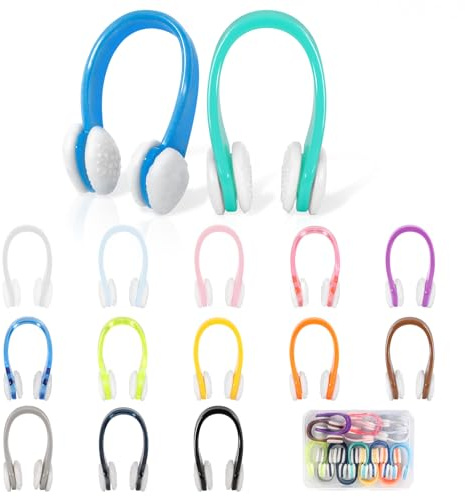 Pengxiaomei 15Pcs Swimming Nose Clips, Nose Plugs for Swimming with Waterproof Silica Gel for Kids (Age 7+) and Adults, Bright Colors