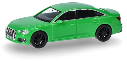 Herpa Modellauto Audi A6 Limousine, kyalami grün, Miniatur im Maßstab 1:87, Sammlerstück, Made in Germany, Modell aus Kunststoff