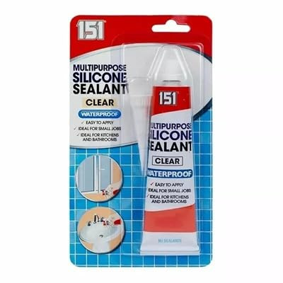 Multipurpose Clear Silicone Sealant 70g, Waterproof Sealant for Bathrooms, Kitchens, Windows and General Repairs