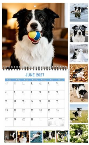 2027 Års Kalender Gullig månadsplanerare med hundar av pappersväggkonst | Kalender med 12 månader för , Skola, Klassrum, Organisering, Planering, Tidsbokning