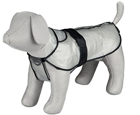 TRIXIE Regenmantel Tarbes für Hunde XS transparent – Hunde-Regenjacke mit reflektierenden Elementen für mehr Sicherheit im Dunkeln – bequem & verstellbar - 3000