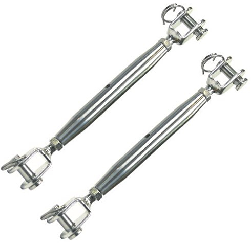 Versandbox24 2X V4A Edelstahl Wantenspanner M6 Gabel Drahtseil Spannschloss Seilspanner Spanner