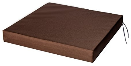 SOFTILLO Patio Chair Cushion with Seat Ties - Indoor and Outdoor Furniture Seating - Water-Resistant Polyester - Kitchen Dining, Lawn & Garden - 40x40x4cm - Brown