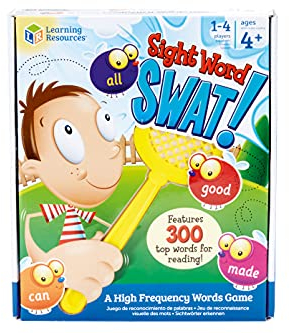 Learning Resources Juego para identificar Palabras de Uso frecuente con matamoscas Sight Word Swat