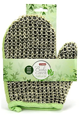 Titania Bade Massage Handschuh Hanf Sisal grün