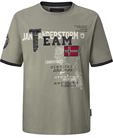 Jan Vanderstorm Herren T-Shirt Sölve Aus 100% Baumwolle | Gr. L-7xl Oliv, L - 52/54