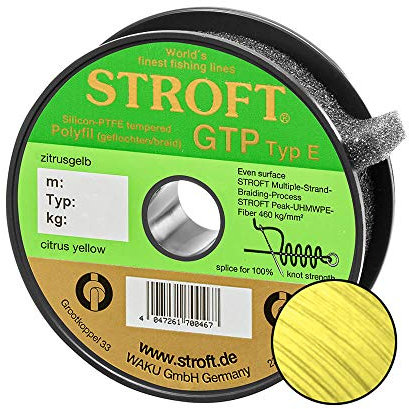 WAKU Stroft Schnur GTP Typ E geflochten zitrusgelb 150m Typ E3 7,50kg