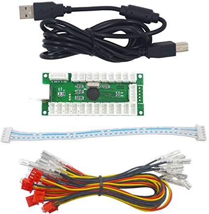 SJJX Zero Delay USB Encoder LED Joystick Kit Arcade DIY Controller for PC Retropie Raspberry Pi MAME