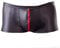 Orion Herren-Pants - erotische Boxer-Shorts für Männer, mit Front-Reißverschluss, Matt-Look, Zier-Nähten, eng anliegend, schwarz/rot