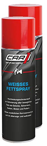 Unbekannt 2X Car1 Weisses Fettspray Hochleistungsschmierstoff Korrosionsschutz Scharniere Gelenke Bolzen Ketten Federn 300 Ml
