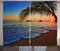 ABAKUHAUS hawaiisch Rustikaler Vorhang, Sonnenaufgang Lanikai Beach, Wohnzimmer Universalband Gardinen mit Schlaufen und Haken, 280 x 260 cm, Blasser Karamell Blau