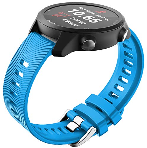 NotoCity Cinturino per Garmin Forerunner 245/245 Music, 20mm Cinturino per Garmin Venu sq/Venu/Venu 2 Plus, Vivoactive 3/3 Music, Cinturino per Garmin Vívomove HR, Forerunner 55/645 Music(Azzurro)
