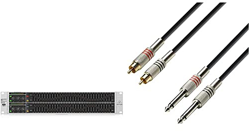 Behringer Ultragraph Pro fbq3102hd Equalizer & Adam Hall Cables K3TPC0300 Audiokabel 2 x Cinch male auf 2 x 6,3mm Klinke mono 3m