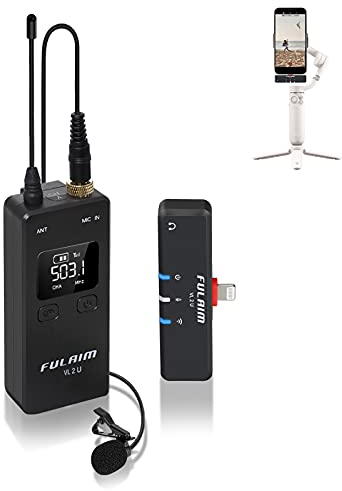 FULAIM VL2 Kabellos Lavalier Mikrofon mit Rauschunterdrückung für iPhone Handys iPad MacBook, 22-Kanal UHF Omnidirektionales Ansteckmikrofon für Vlogging, TikTok, YouTube, Facebook LiveStream - 1TX