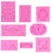 Zasvec Molde de Silicona 8 Piezas para Decorar Pasteles - Barroca Retro Relieve Fondant Encaje Flor Frontera Decoración de Torta Rosa para Marco