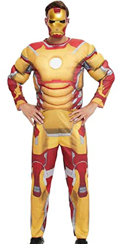 VersusModa Ironman Costume Carnival Ironman with Muscles Gold Costumes Dress Up IRON02, gold, One size