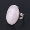 Adjustable Rings For Women, Natural Rose Quartz Stone Crystal Open Rings Cabochon Oval Reiki Balance Adjustable Finger Rings Jewellery Wedding Gift For Women Men With Gift Box