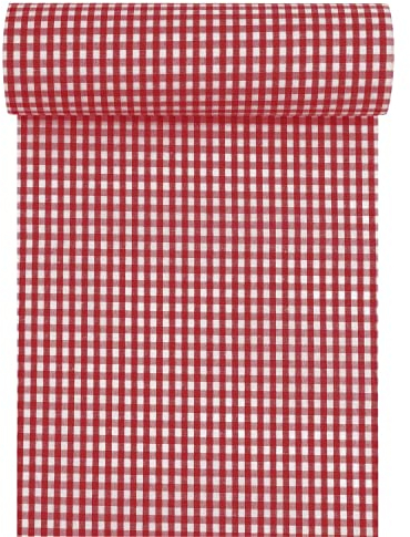 Tischband Kariert Bordeaux Weiß Vichy Karo Oktoberfest Polyester 10m x 20cm