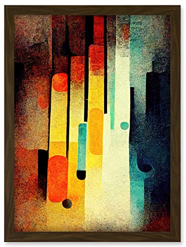 Doppelganger33 LTD Acid Jazz Retro Colourful Boho Abstract Artwork Framed Wall Art Print A4