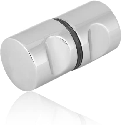 KUIDAMOS 2 Paare Duschtürgriff,Aluminiumlegierung Dusche Tür Doppel Beschläge Türknauf Griff Rund Badezimmer Duschtürknauf Doppel Knöpfe Hochglänzend für Duschtür