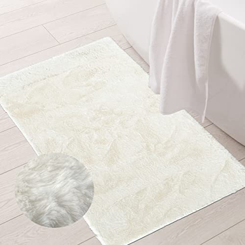 Teppich-Traum Edel Badezimmerteppich „Rabbit“ schön weich • rutschfest • in Creme, 70x140 cm