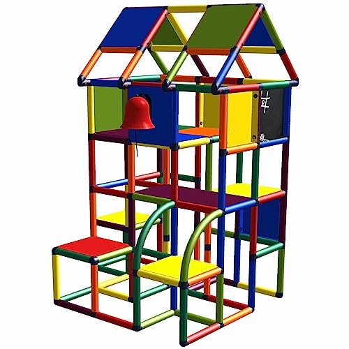 Move and stic Kletterturm Ella XXL Spielhaus mit Glocke, Briefkasten und Maltafel Mehrfarbig Multicolor 6211