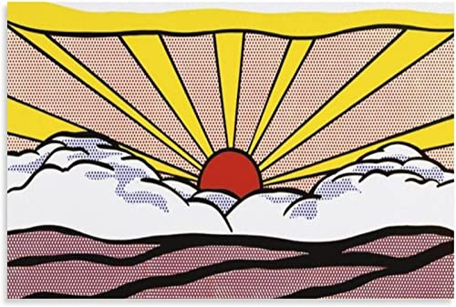 UDERUI Roy Lichtenstein Wandkunst Sonnenaufgang Poster Roy Lichtenstein druckt Mode Pop Leinwand Malerei Für Zuhause Wanddekoration Bild 50x70cmx1 Kein Rahmen