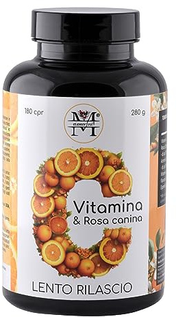 Vitamina C 1000mg lento rilascio - Integratore difese immunitarie adulti | Integratori stanchezza fisica e mentale - Migliora la sintesi del collagene | 180 compresse vegan (6 mesi) | Metamorfosi