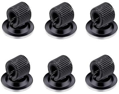 ZHjuju Stifthalter Clips,6 Stücke Mangan Stahl Stifthalter Selbstklebender Stifthalter Organizer mit Einstellbarer Federschlaufe für Kühlschrank Whiteboard Bulletin Board Karte Taschenstift Schwarz