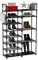 Zapatero de 9 niveles Almacenamiento de zapatos Organizador hasta 30-35 Pares Estante Torre Tubos de Metal con conectores de plástico