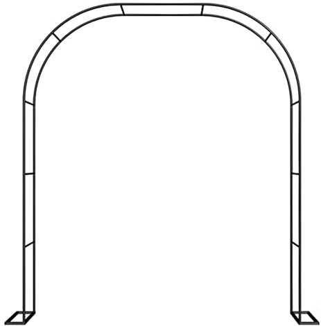 Rose Arch Pergola, Wide 120cm 140cm 180cm 200cm 240cm 280cm 300cm 350cm Metal Arbour Trellis Archway For Climbing Plants, Decorative Wedding Arch(Color:Black,Size:2m*2.3m*40cm)