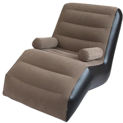 Baoblaze Klappbares Lazy-Sofa, aufblasbarer Lounge-Sessel, verdickt, langlebig, faltbar, kompakte Gaming-Liege, Luftbank für Freizeit-Schlafen im Bett, braun